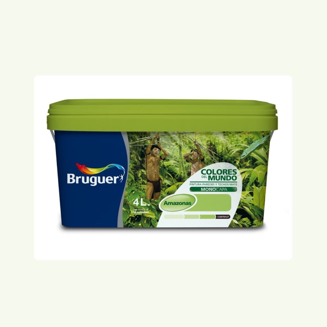 Bruguer - Pintura Plástica Mate Colores Del Mundo 4 l - Matiz Amazonas. - Image 1
