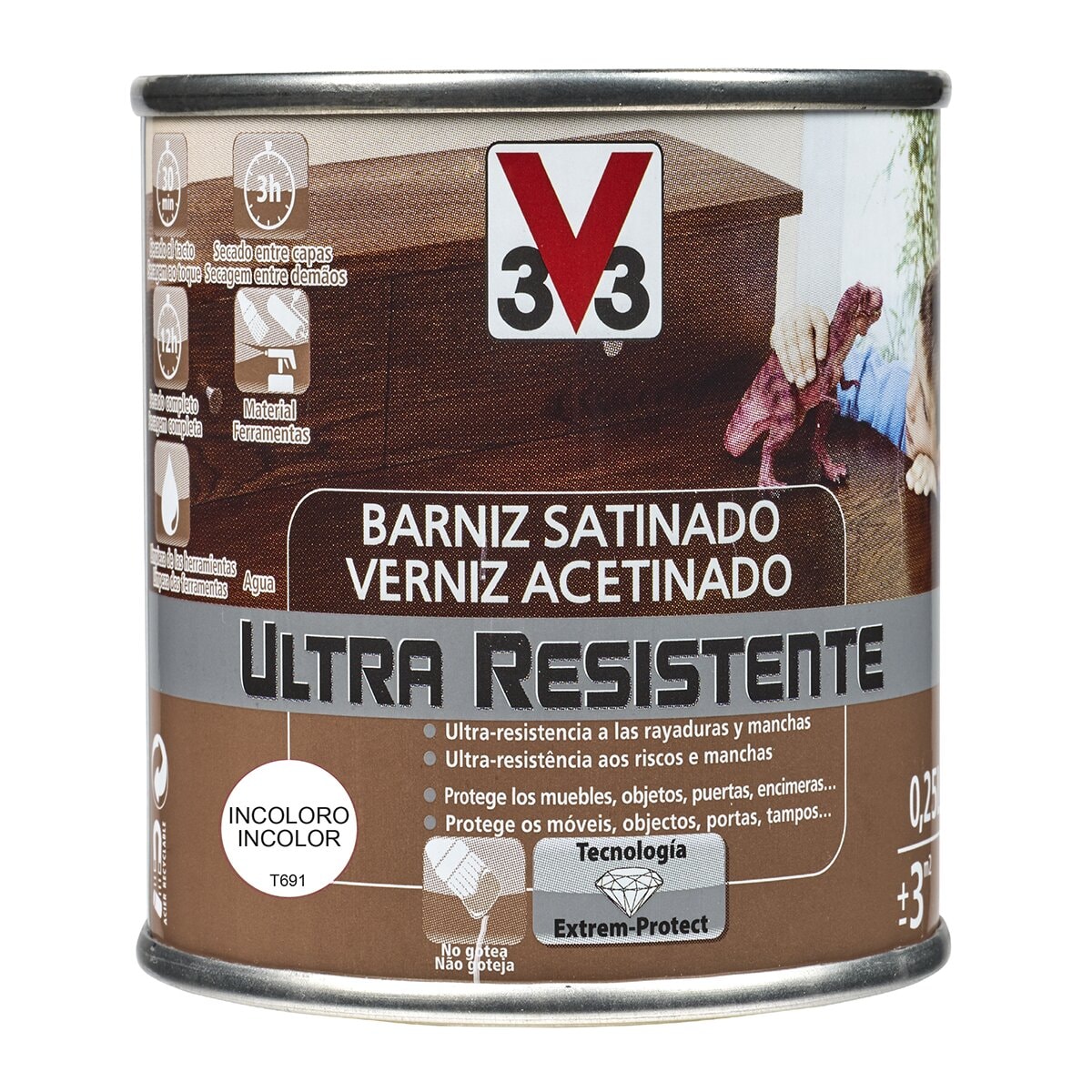 V33 - Barniz Satinado Madera Ultra Resistente. - Image 1
