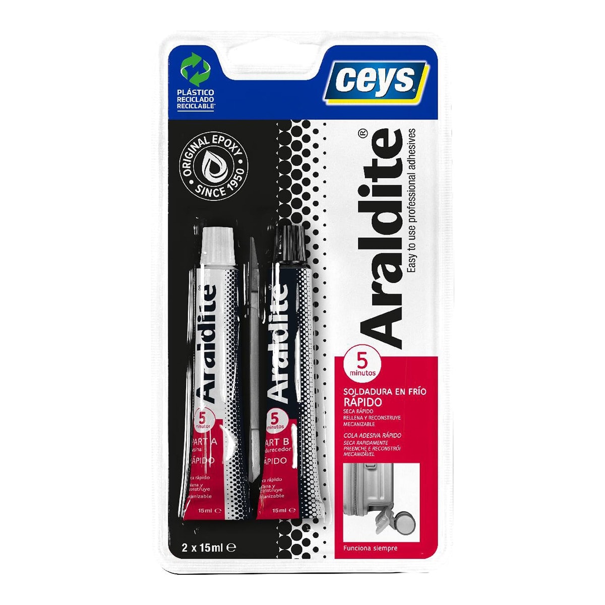 Ceys - Adhesivo Araldite Epoxi Rápido 15 + 15 ml. - Image 1