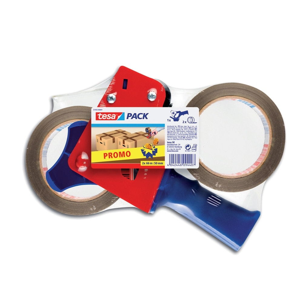 Tesa - Cinta Embalaje Strong 66 m - 2 Uds + Dispensador. - Image 1