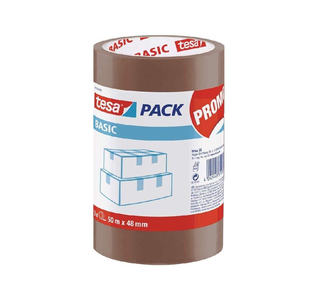 Tesa - Cinta Embalaje Basic 3 Rollos. - Image 1