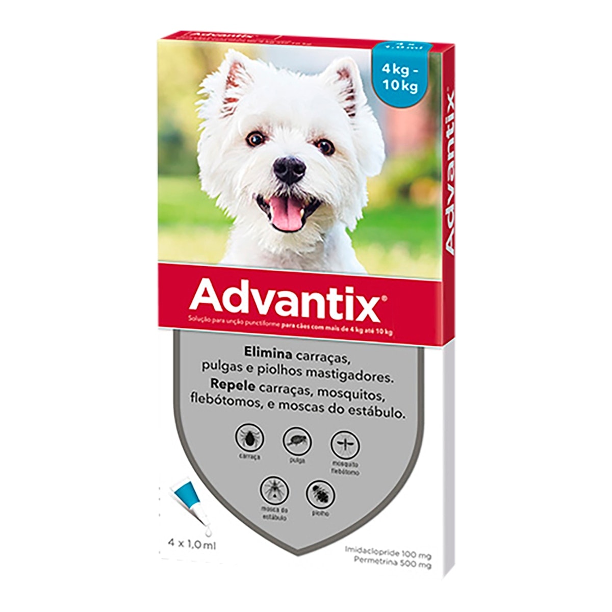 Advantix - Advantix 100 mg + 500 mg solución spot-on para perros (> 4 kg <10 kg). - Image 1