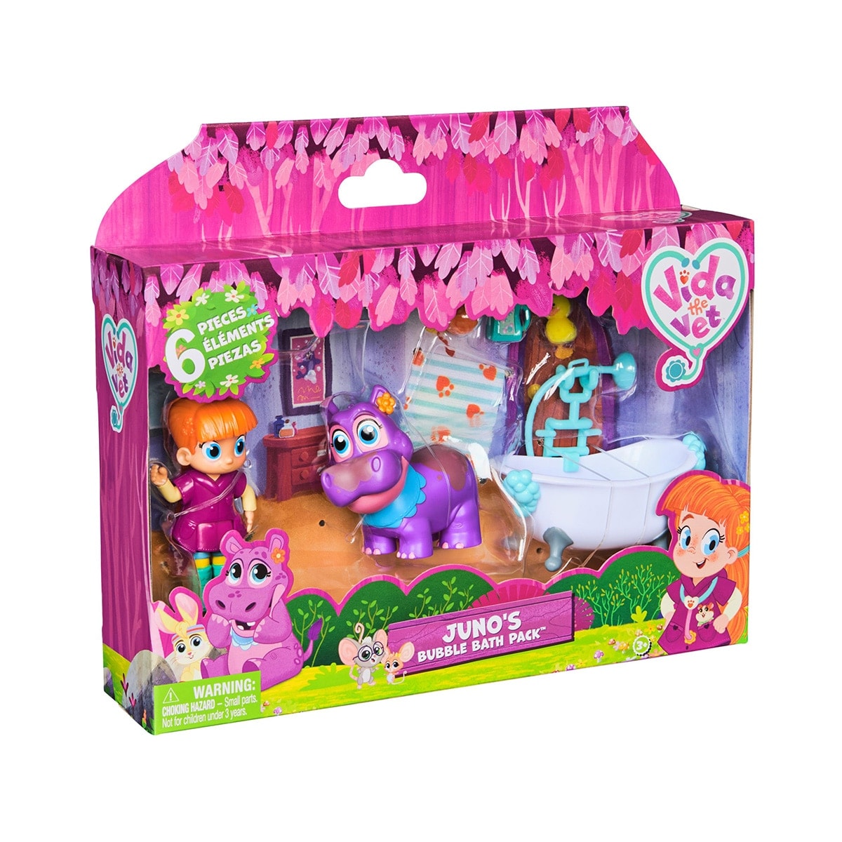 Spin Master - Pack de baño de burbujas de Juno con Vida Juno cambia de color, con accesorios médicos Vid The Vet Spin Master. - Image 1
