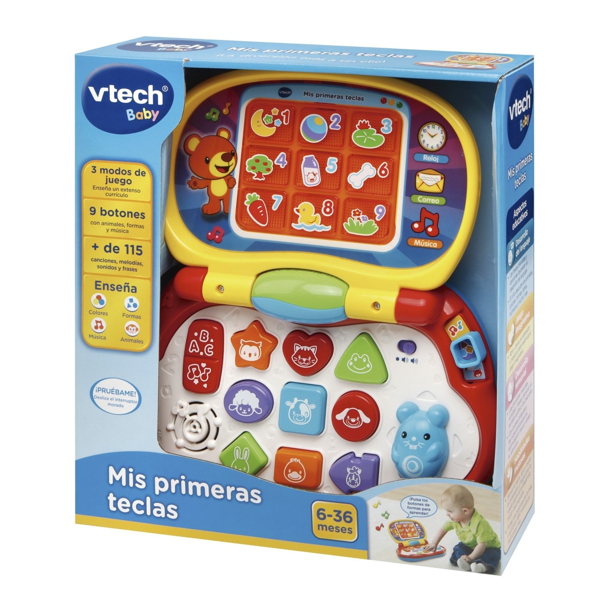 VTech - Juguete activity Mis primeras teclas azul VTech Baby. - Image 1
