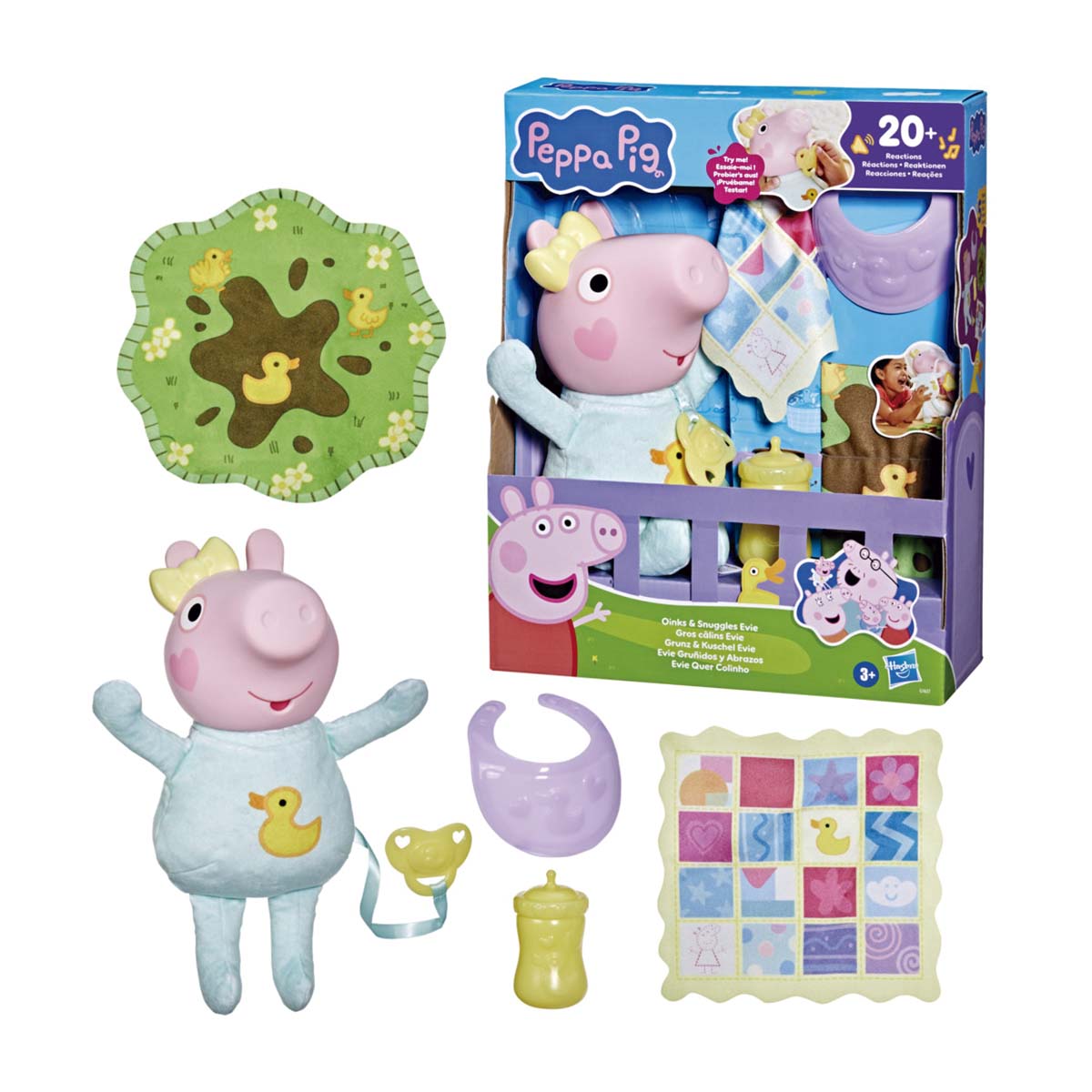 Hasbro - Muñeca Interactiva Evie Gruñidos y Abrazos Peppa Pig Hasbro. - Image 1