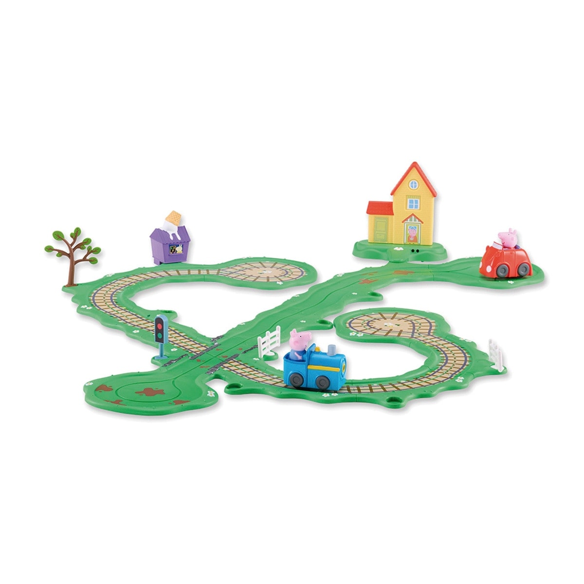 BANDAI - Circuito Peppa Pig tren y coche Bandai. - Image 1