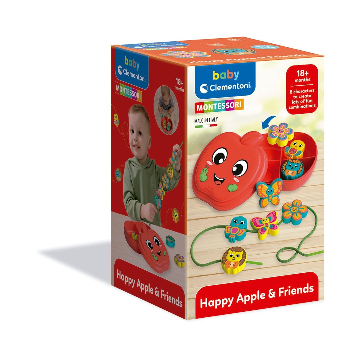 Clementoni - Juguete infantil Basic Happy Apple & Friends Montessori Clementoni. - Image 1