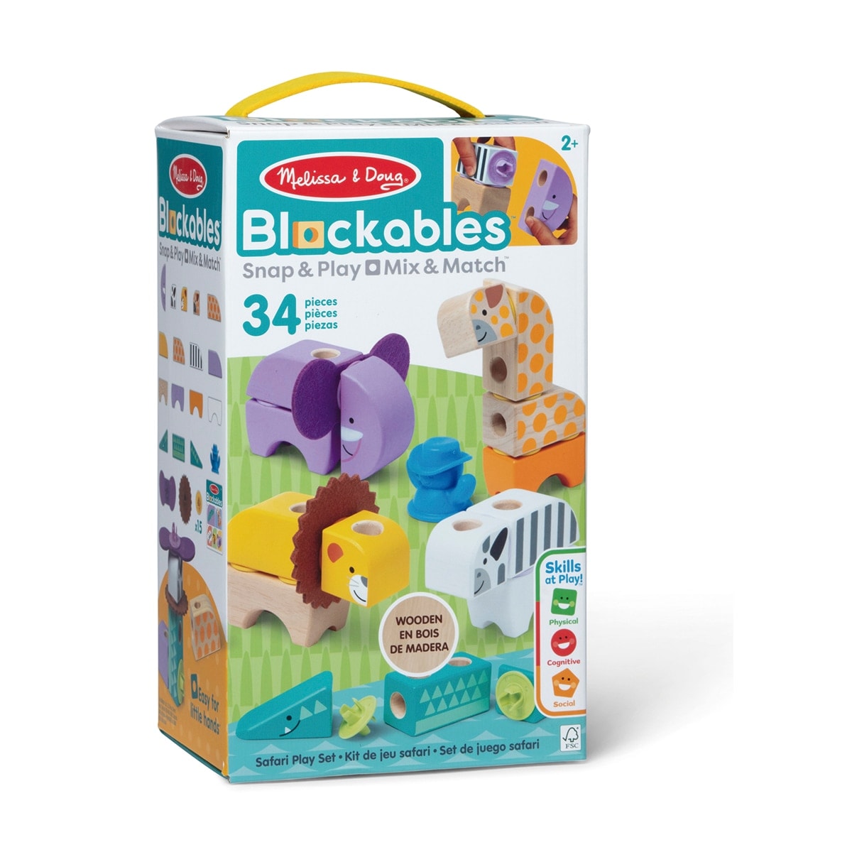 Melissa & Doug - Set de construcción Blockables Safari Animals 34 piezas Melissa & Doug. - Image 1