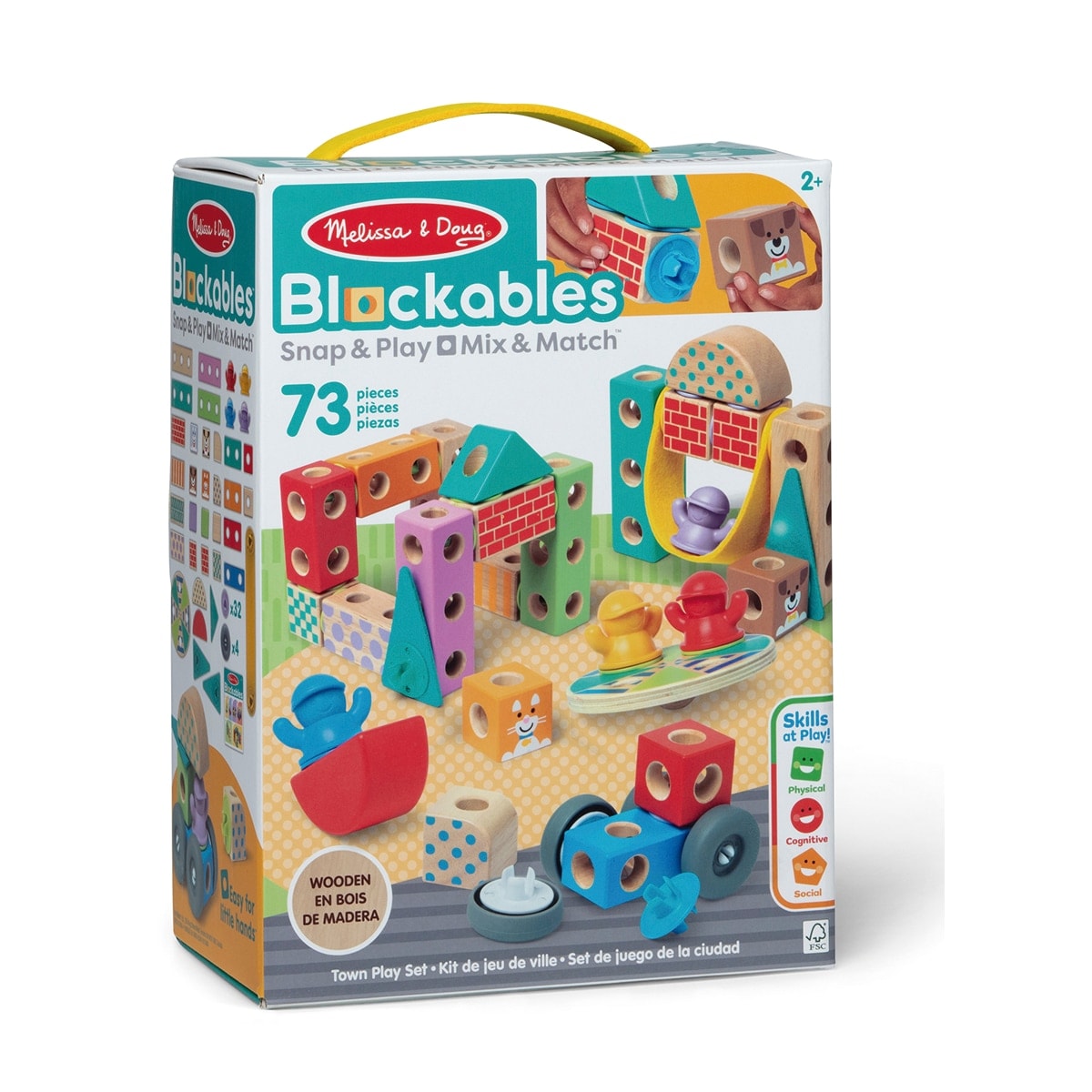 Melissa & Doug - Set de construcción Blockables Town 73 piezas Melissa & Doug. - Image 1