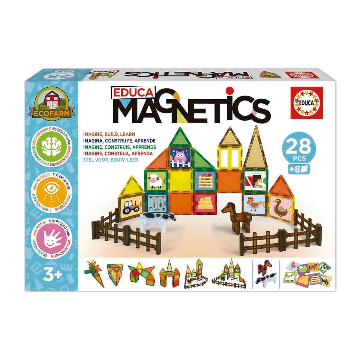 Educa Borrás - Bloques Magnéticos Ecofarm 28 piezas Educa Magnetics. - Image 1