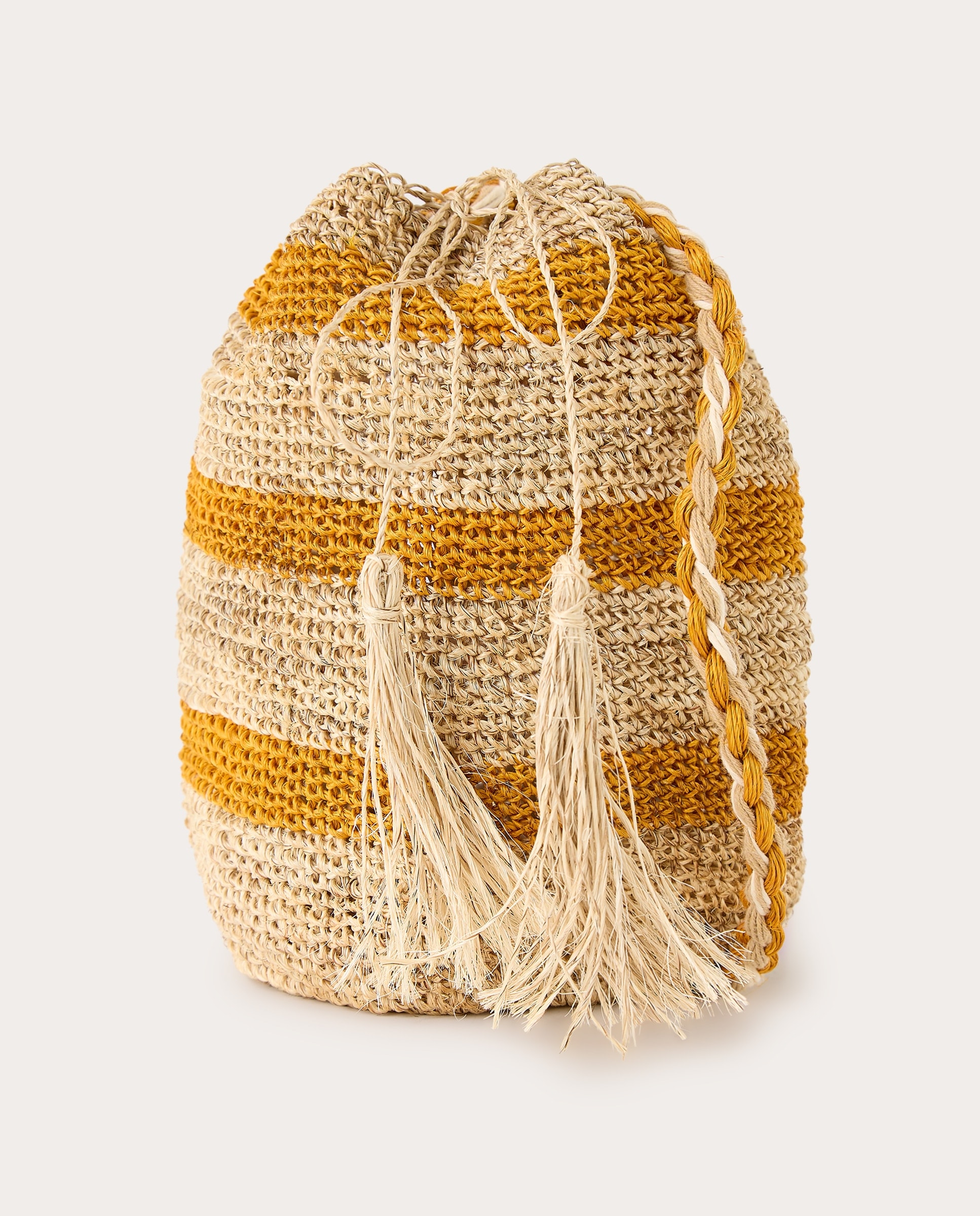 ALIUD - Bolso de rafia estampado rayas. - Image 1
