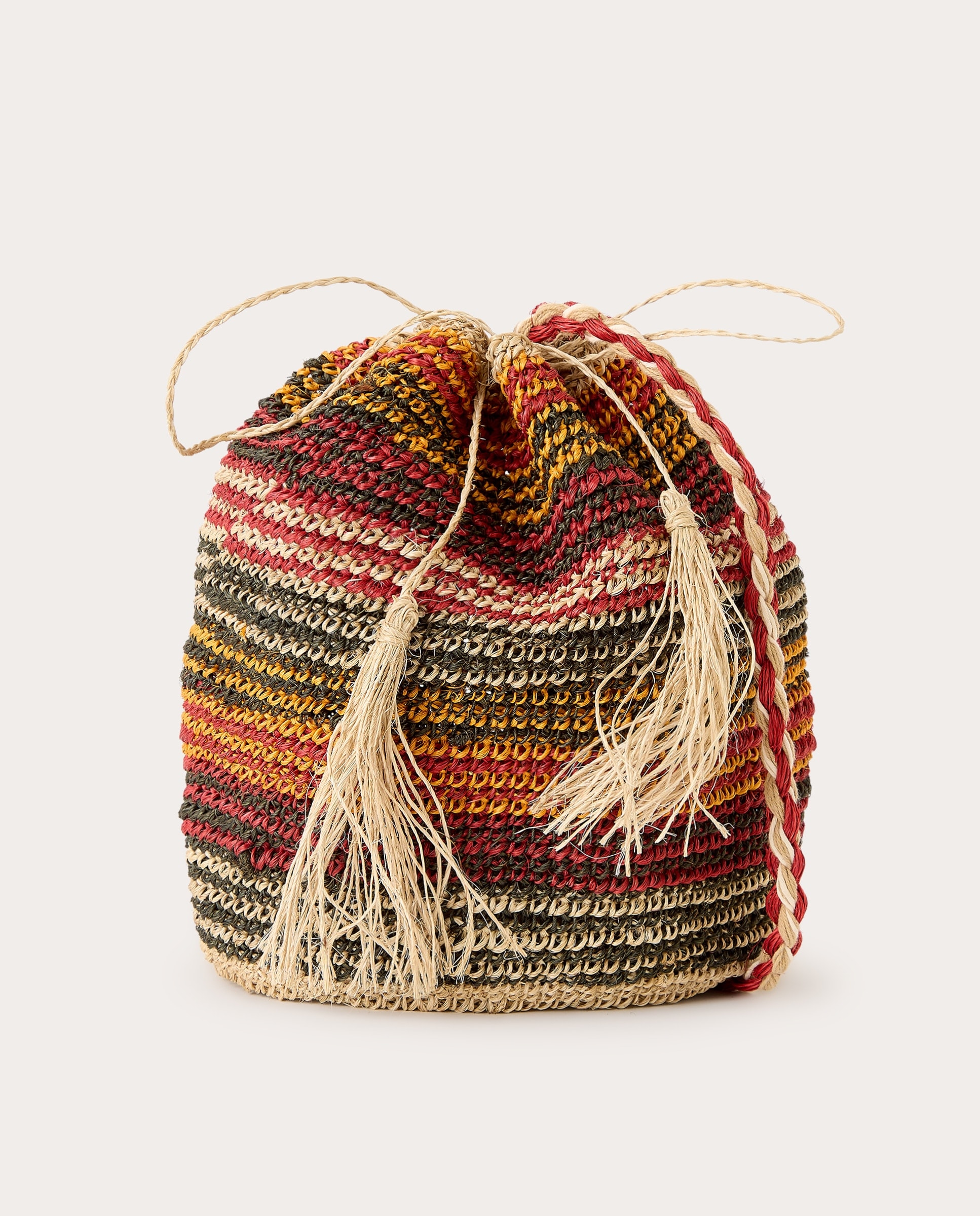 ALIUD - Bolso de rafia estampado rayas. - Image 1
