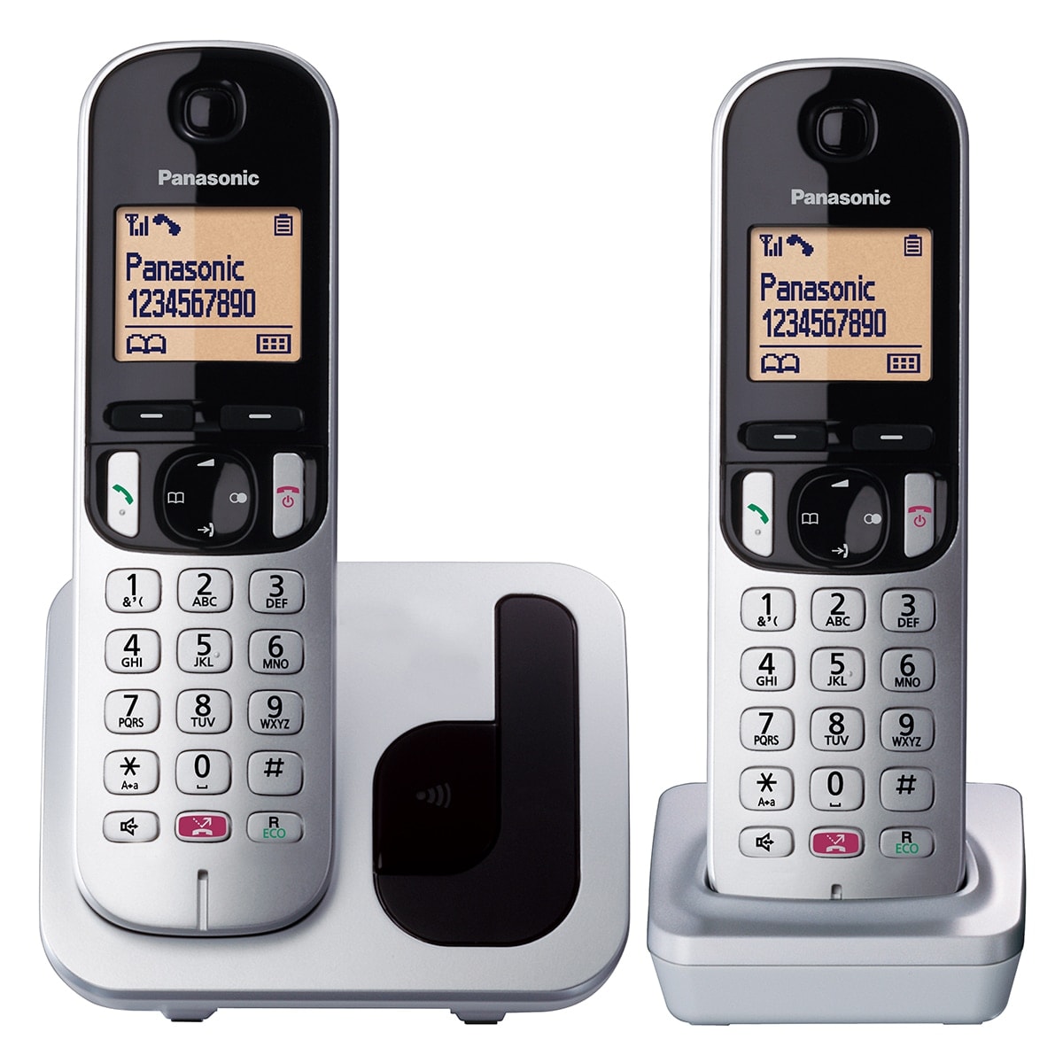 Panasonic - Teléfono inalámbrico dúo Panasonic Dect KX-TGC252SPS plata - negro. - Image 1