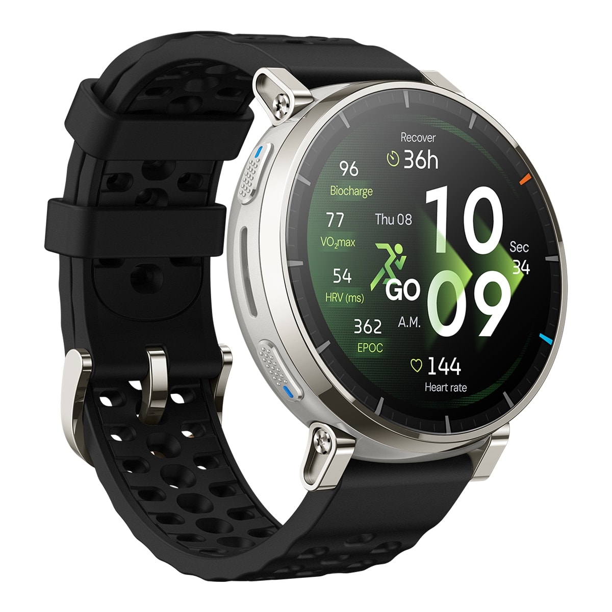 Amazfit - Amazfit Active 3 Premium Plata Smartwatch. - Image 1