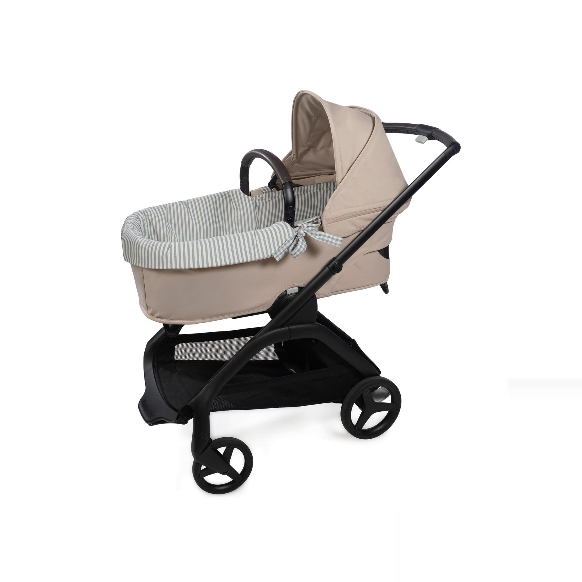 Walking Mum - Cubre cuco dual + funda colchón Praliné Vichy Matcha. - Image 1