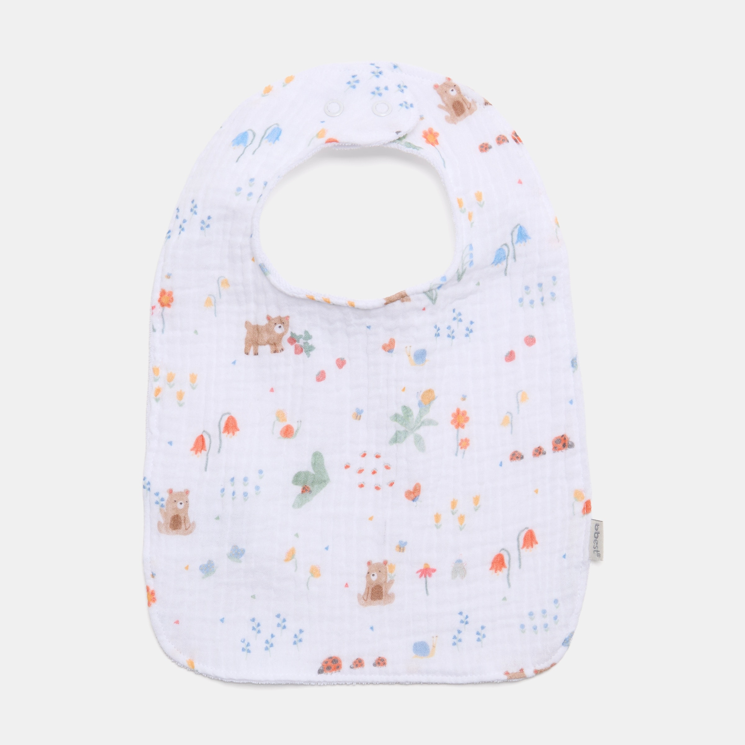 bbest - Babero Bbest colección Little Bugs, muselina estampada bichitos y flores. - Image 1