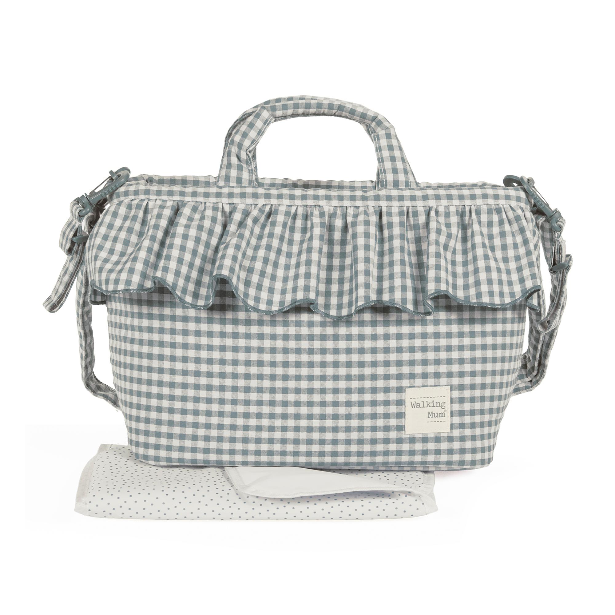 Walking Mum - Bolso Canastilla Praliné Vichy Matcha. - Image 1