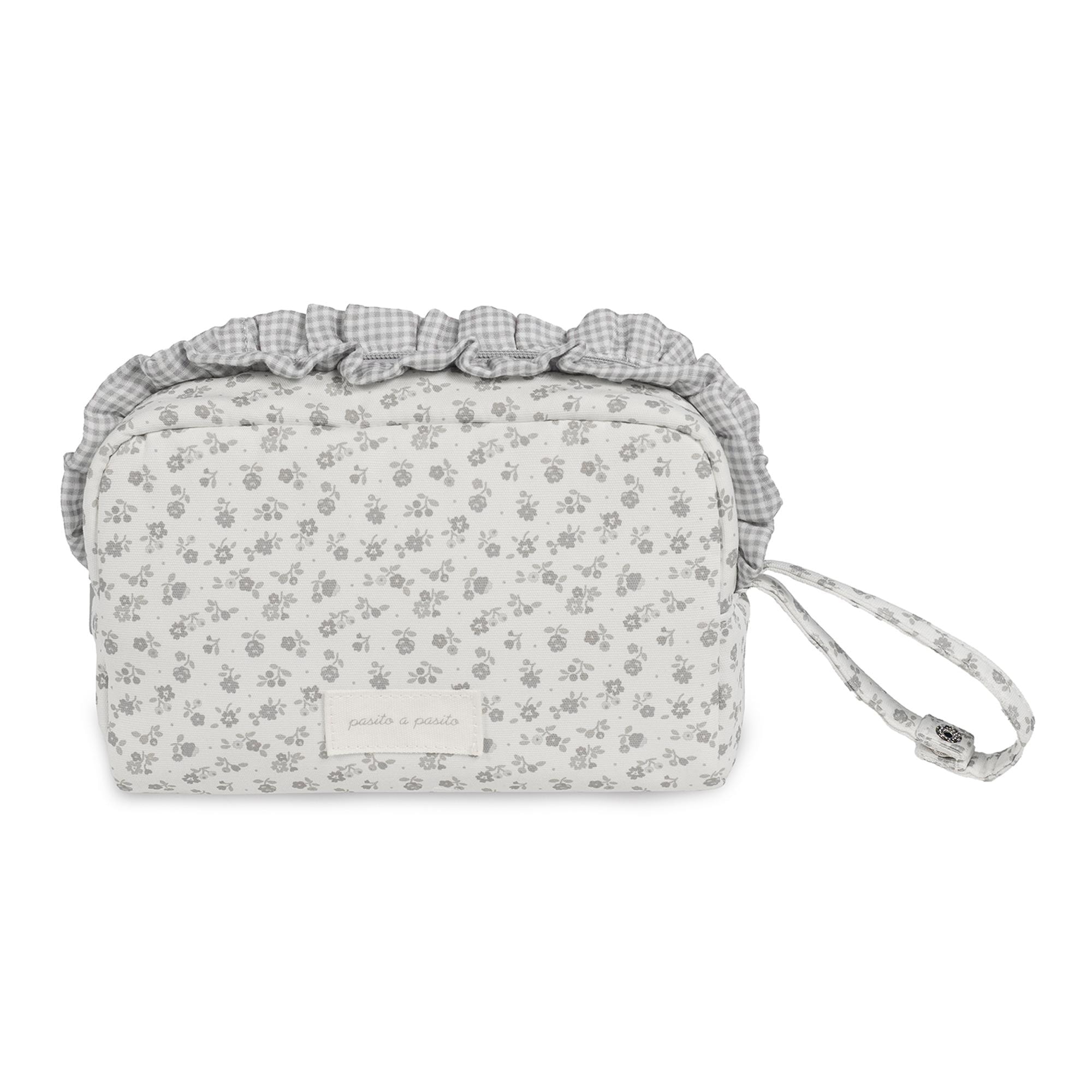 Pasito a pasito - Neceser Little Bloom Flor Gris. - Image 1