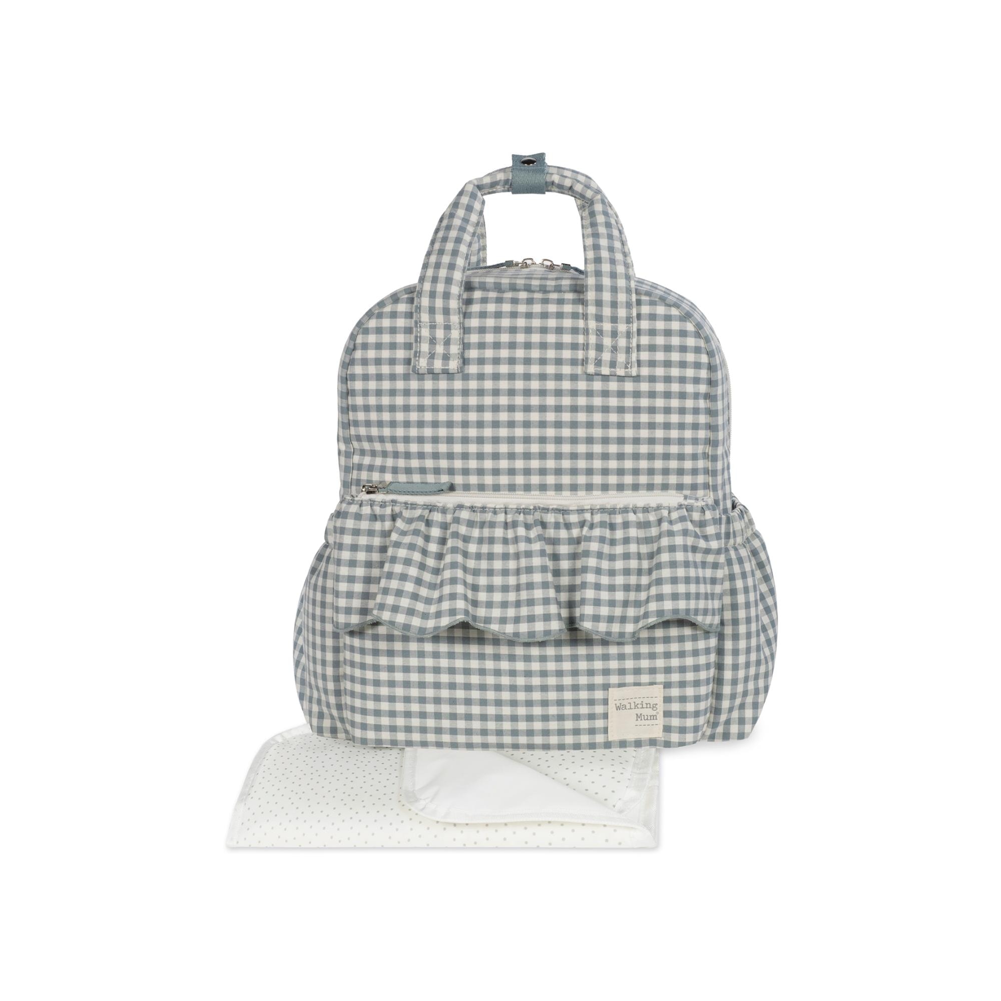 Walking Mum - Mochila Praliné Vichy Matcha. - Image 1