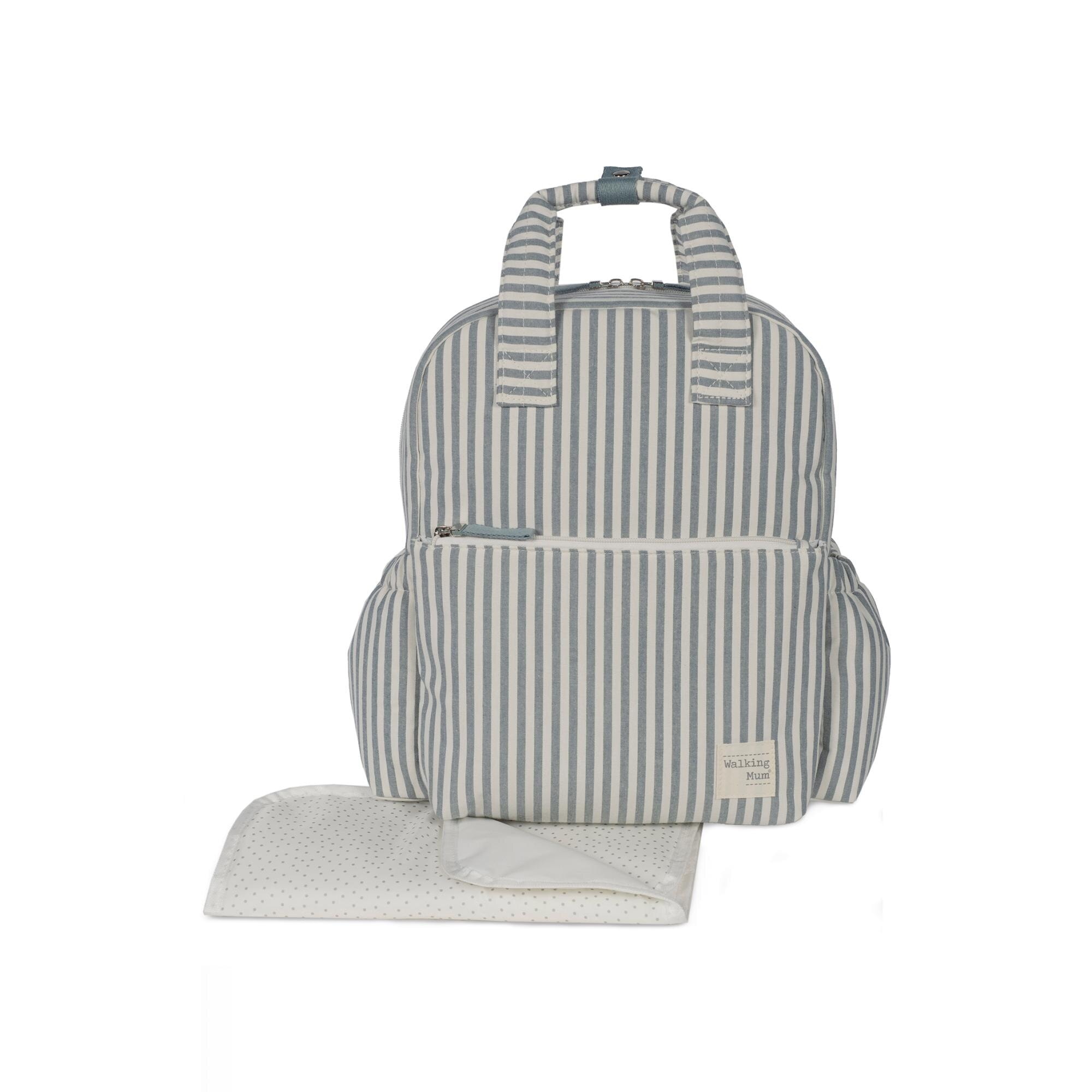 Walking Mum - Mochila Praliné Rayas Matcha. - Image 1