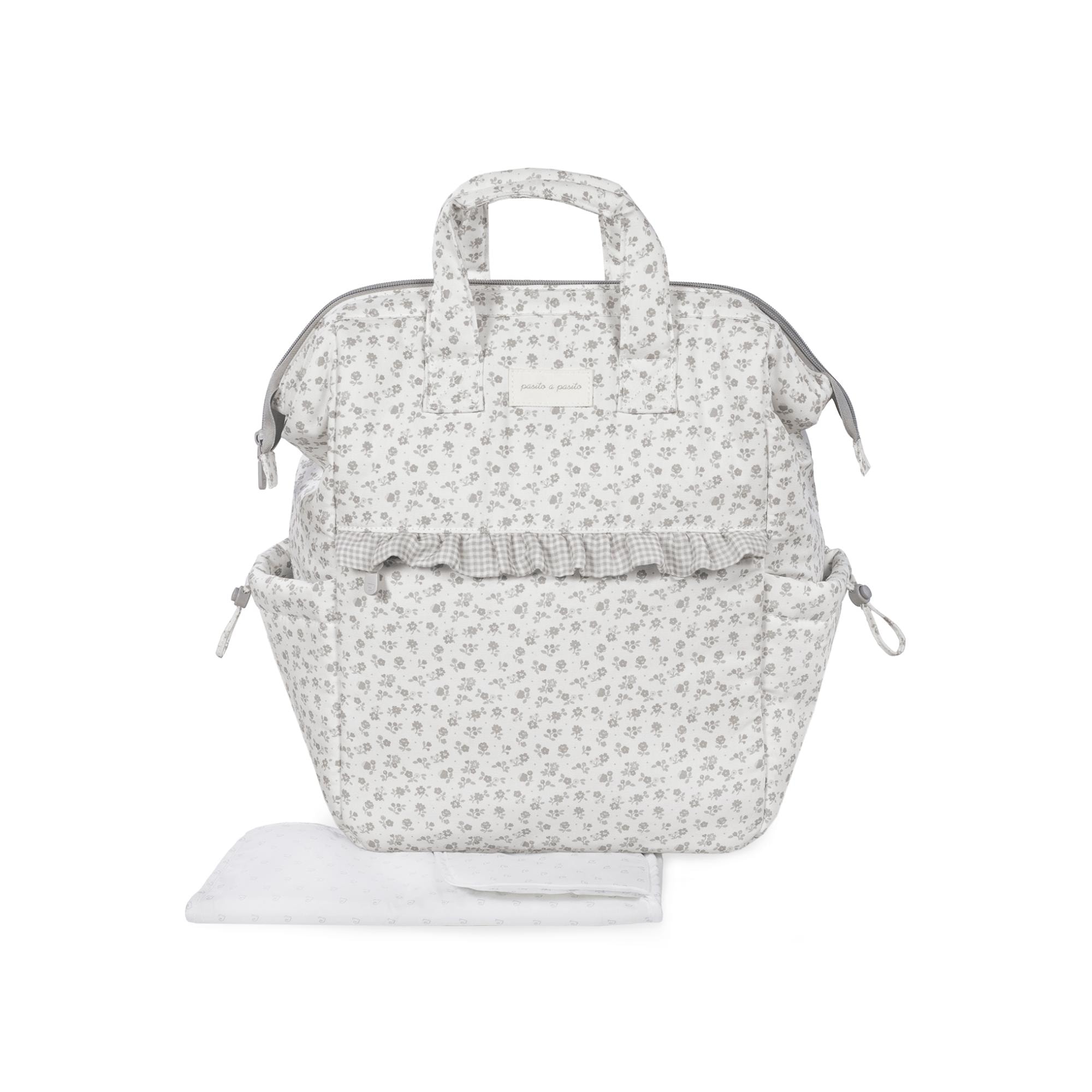 Pasito a pasito - Mochila Little Bloom Flor Gris. - Image 1
