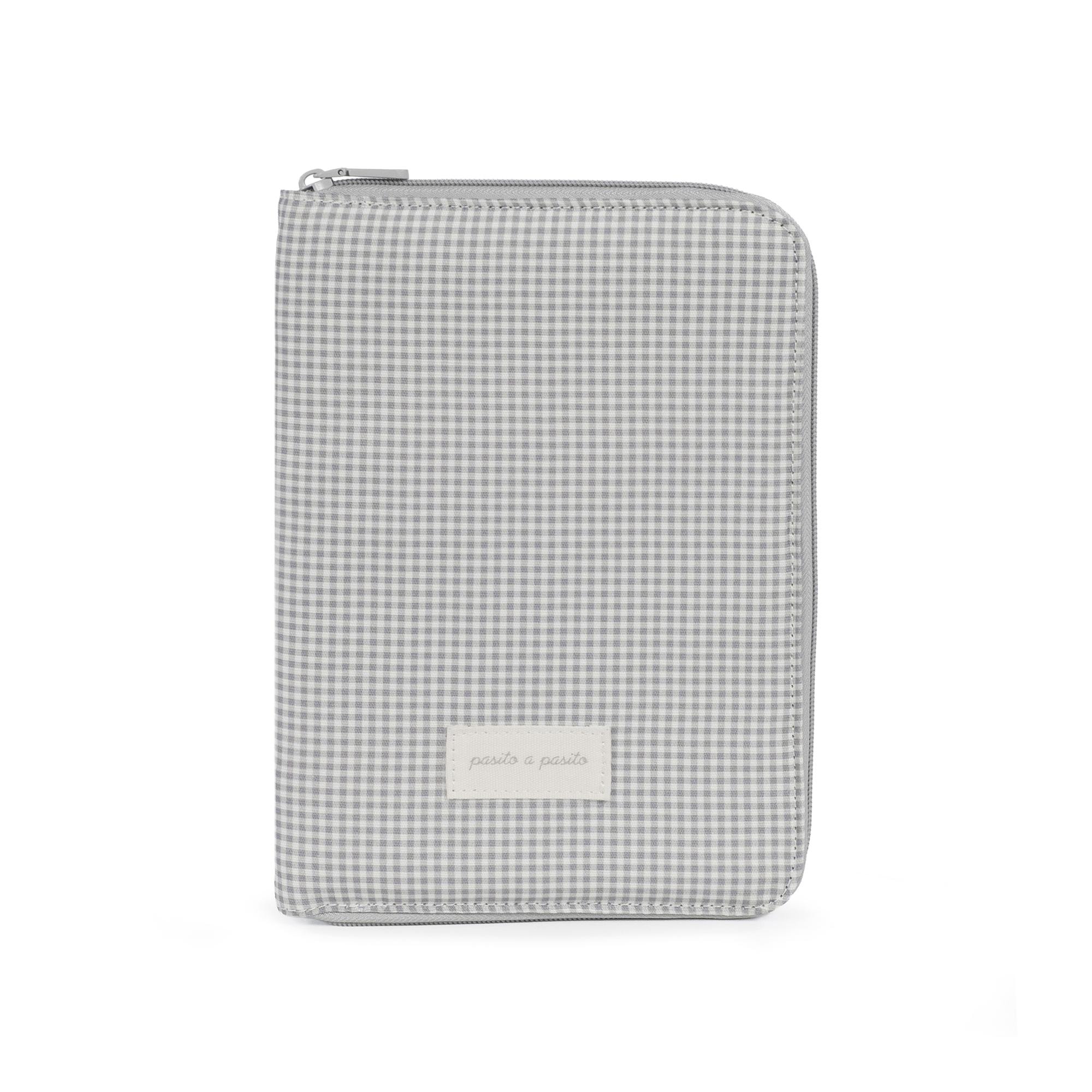 Pasito a pasito - Portadocumentos Little Bloom Vichy Gris. - Image 1