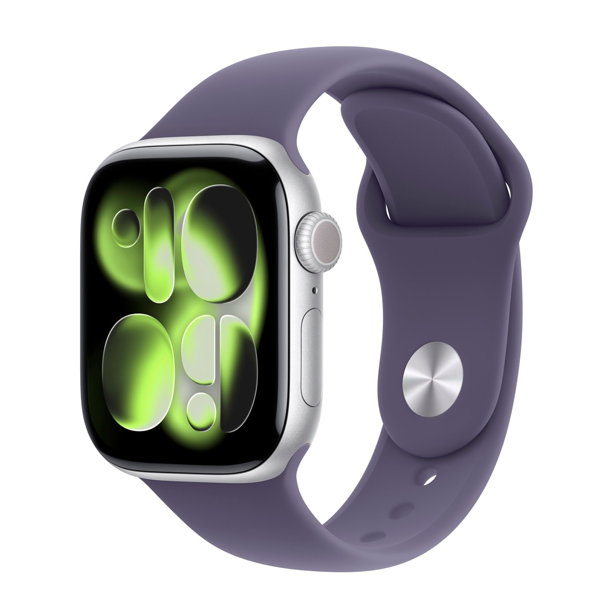 Apple - Apple Watch Series 11 GPS + Cellular 42mm Aluminio plata con Correa Deportiva Niebla Lila (M-L). - Image 1