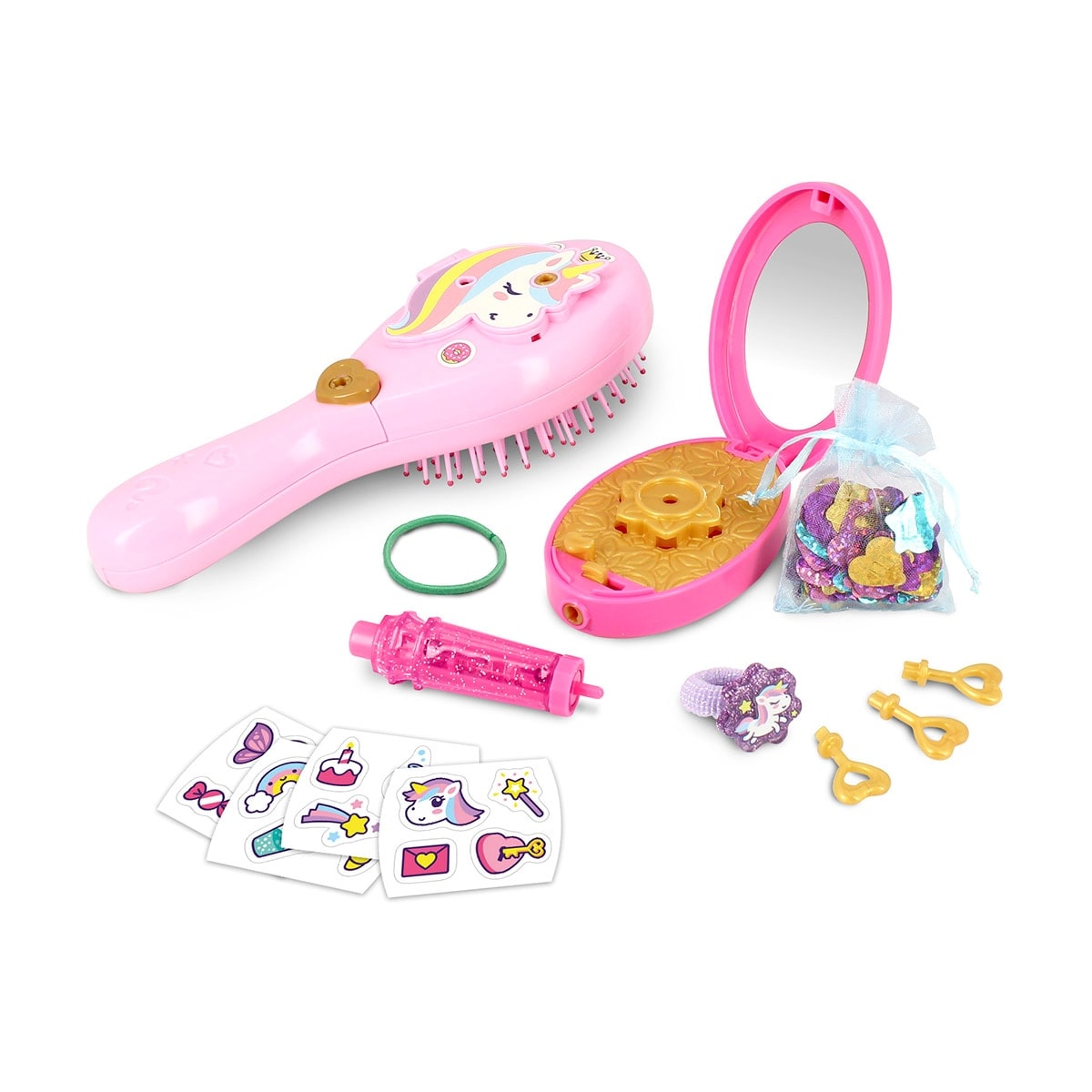 FunLockets - Cepillo de pelo con brillos de pelo y sorpresas Funlockets Diset. - Image 1
