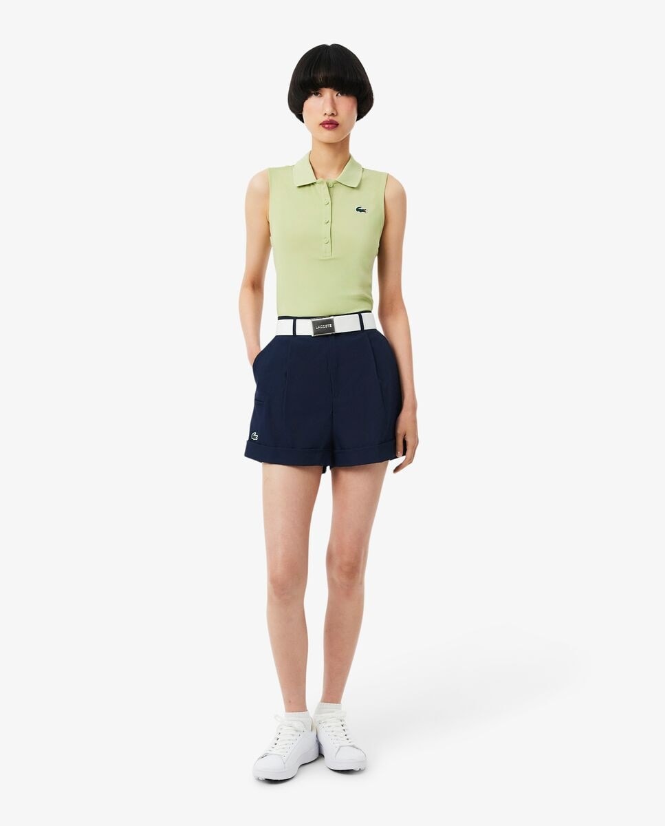 Lacoste - Bermudas de mujer de golf elásticas ultra dry en azul. - Image 1