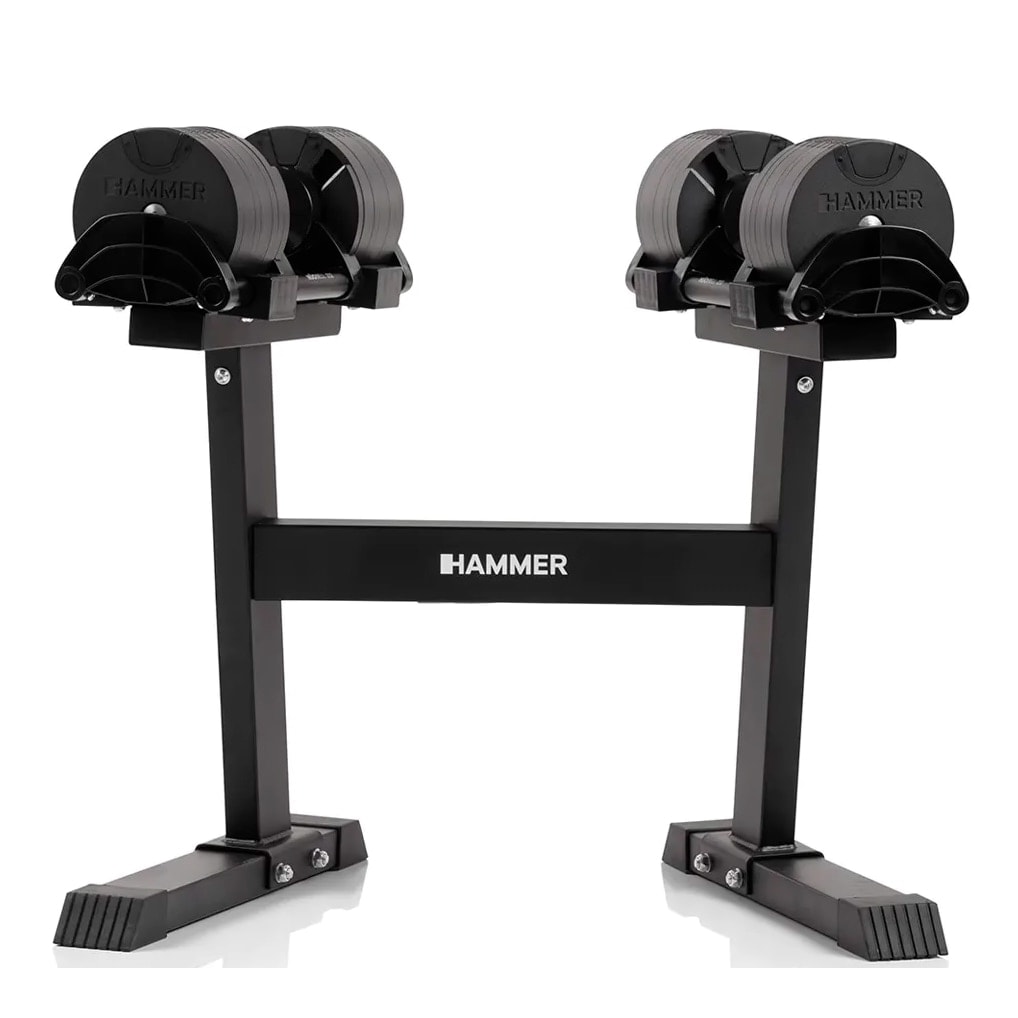 Hammer - Juego de 2 mancuernas Smartlock 20 Kg + soporte Hammer. - Image 1