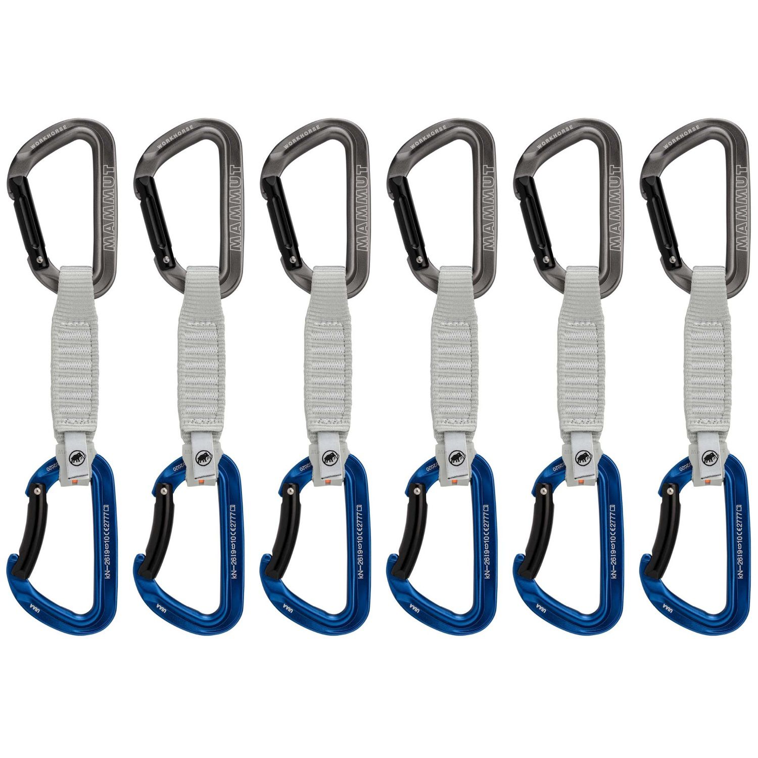 Mammut - Pack de 6 cintas express de escalada WORKHORSE KEYLOCK 12 cm Mammut. - Image 1