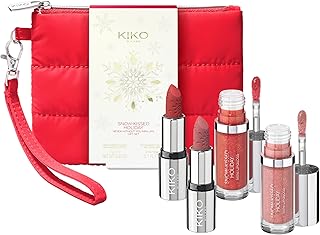 KIKO Milano Snow-Kissed Holiday Never Without You Mini Lips Gift Set, Coffret Cadeau Lèvres : 2 Mini Rouges À Lèvres Au Fini Mat Et 2 Mini Brillants À Lèvres - Image 1