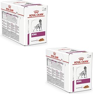 Royal Canin Veterinary Renal | Pack Double | 2 x 12 x 100 g | Aliment Complet diététique pour Chiens Adultes | pour Le Soutien de la Fonction rénale | Morceaux Fins en Sauce - Image 1
