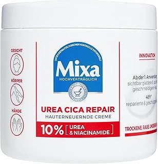 Mixa Urea Cica Repair+ Crème régénérante à l'urée et à la niacinamide pour peaux sèches, rugueuses et irrégulières, répare et lisse les soins hydratants pour le corps, les mains et le visage Urea Cica - Image 1
