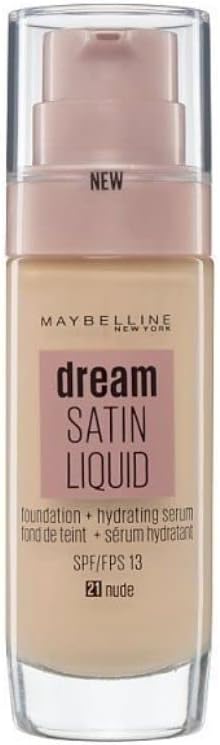 Maybelline New York - Fond de Teint Fluide Perfecteur de Teint - FPS13 - Dream Satin Liquid - Beige Doré (21) - 30 ml - Image 1