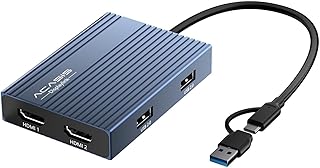 Acasis Adaptateur DisplayLink USB C vers Double HDMI, 4K @ 60 Hz, 2 HDMI, 100 W PD Charging, Station d'accueil DisplayLink pour Mac M1/M2/M3/Windows, Adaptateur USB A/C vers Double Moniteur - Image 1