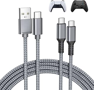BASESAILOR pour XBox Series X|S Câble de chargement 3M 2Pack,Nintendo Switch 2 Contrôleur Long cordon de charge USB C pour PS5 Pro Controller,Elite Series 2,pour PlayStation 5 Dual/Sense Contrôleur - Image 1