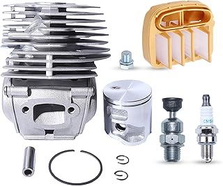 Piston et Cylindre pour Husqvarna 545 550 550XP Tronçonneuse, ADEFOL Kit Cylindre avec Filtre à Air et Bougie Allumage Soupape de Décompression Pièces de Rechange Accessoire - Image 1