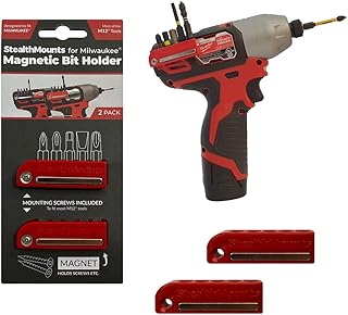 StealthMounts Milwaukee M12 Support d'embouts magnétiques | Organisateur d'embouts de perceuse | Parfait pour les forets et embouts Milwaukee M12 | Maintien ferme | Facile à utiliser (Lot de 2) Bleu - Image 1