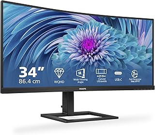 Philips monitors Philips Écran incurvé 346E2CUAE 86 cm (34 pouces) (HDMI, DisplayPort, USB-C, 3440 x 1440 px, 100 Hz, FreeSync) noir - Image 1