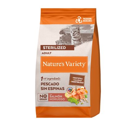 Nature's Variety No Grain Sterilized Adult salmón de Noruega - Image 1