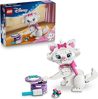 LEGO ǀ Disney L’Adorable Marie Les Aristochats - Jouet Chat - Figurine d'animal avec Accessoires Dont Nœud en Tissu - Décoration de Chambre DIY - Cadeau pour Fille dès 7 Ans ou Fan Nostalgique 43286 - Image 1