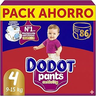 Dodot Activity Pants Couche-culotte Taille 4, 43 couches, 9 kg - 15 kg, avec barrière stop fuites qui aide à prévenir les fuites arrière - Image 1