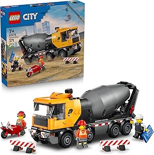 LEGO City La Bétonnière - Camion Jouet - Jeu Éducatif - Maquette de Véhicule de Chantier - 3 Minifigurines, Toupie de Béton & Fonction Versement - Cadeau d'anniversaire pour Garçon dès 7 Ans 60478 - Image 1