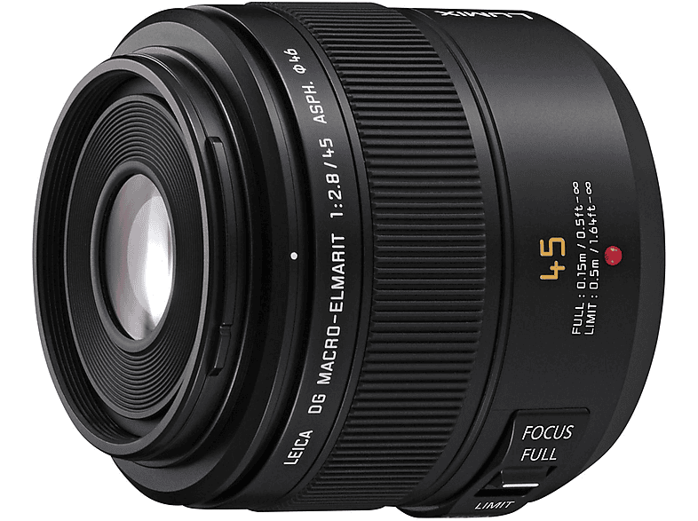 PANASONIC H-ES 045 E 2,8/45 MACRO 45 mm - 45 mm f/2.8 ASPH (Objektiv für Micro-Four-Thirds, Schwarz) - Image 1