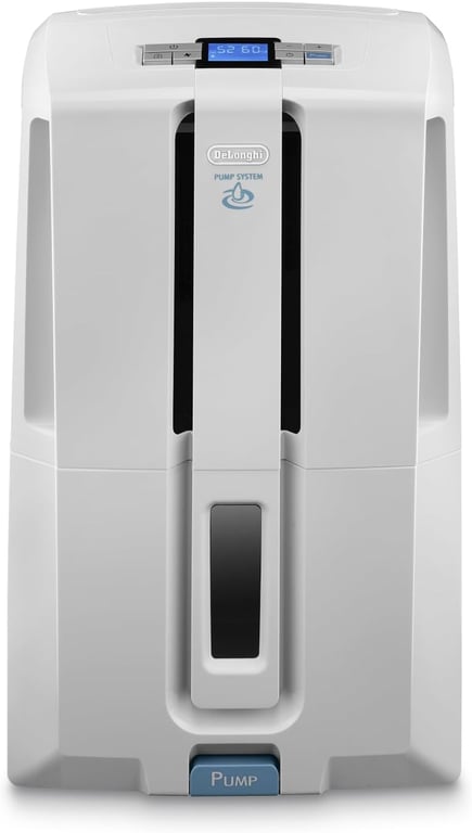 De’Longhi Tasciugo AriaDry - Déshumidificateur Portable pour la Maison, Élimination Humidité 30L/24h, Séchage, Anti-Moisissure, Pompe drainage 5m, Silencieux, Ecran LCD, Minuteur, Blanc (DD230P) - Image 1