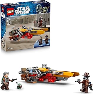 LEGO Star Wars 75437 Le Speeder de Cobb Vanth - Jouet de Construction - Minifigurines de Cobb Vanth & Cad Bane - Pistolets Blasters & Jetpack - Cadeau pour Garçon dès 7 Ans & Fans du Mandalorien - Image 1