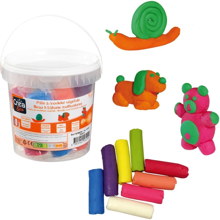 SEAU 8 BATONS DE PATE VEGETALE MULTICOLORE - Image 1