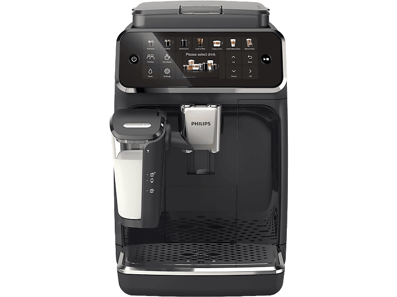 Cafetera superautomática - Philips EP4441/50, LatteGo, Pantalla táctil, 12 ajustes, Función QuickStart, 15 bar, 1500 W, Filtro AquaClean, 1.8 l, Negro - Image 1