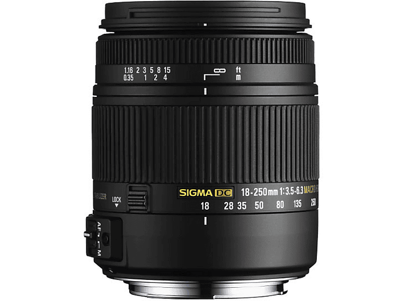 SIGMA 883954 18-250 DC MACRO OS CANON 18 mm - 250 mm f/3.5-6.3 DC, OS, HSM (Objektiv für Canon EF-Mount, Schwarz) - Image 1